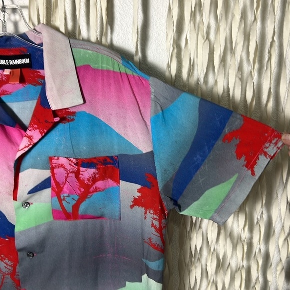 Men's Double Rainbouu Hawaiian Shirt Size Small - Picture 3 of 7